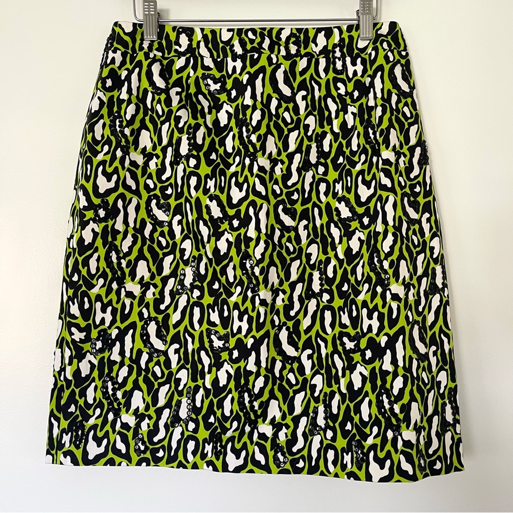 NWT Jade Melody Tam Leopard Print Skirt with‎ Sequin Detailing Women's Size 10